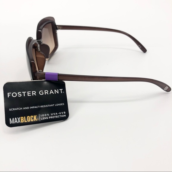 Foster Grant Large Square Lens Unique Style Scratch Impact Resistant Sunglasses - Picture 2 of 5
